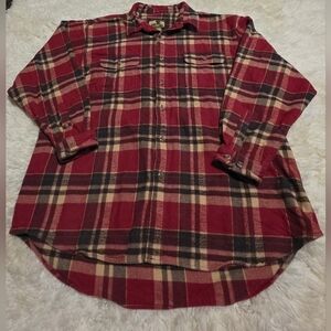 FIELD & STREAM Classic Red Plaid Men's heavyweight Flannel Shirt Sz. XXL